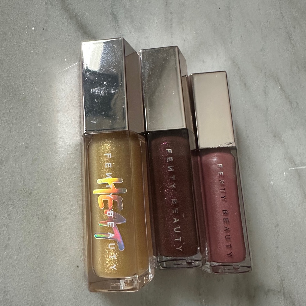 Fenty Beauty Gloss Bomb Trio - Gold, Brown, Pink